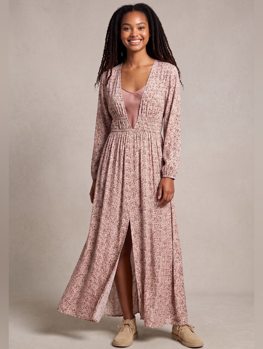 Free People Beaded Long Sleeve Duster / Dress - Picture 3 of 9
